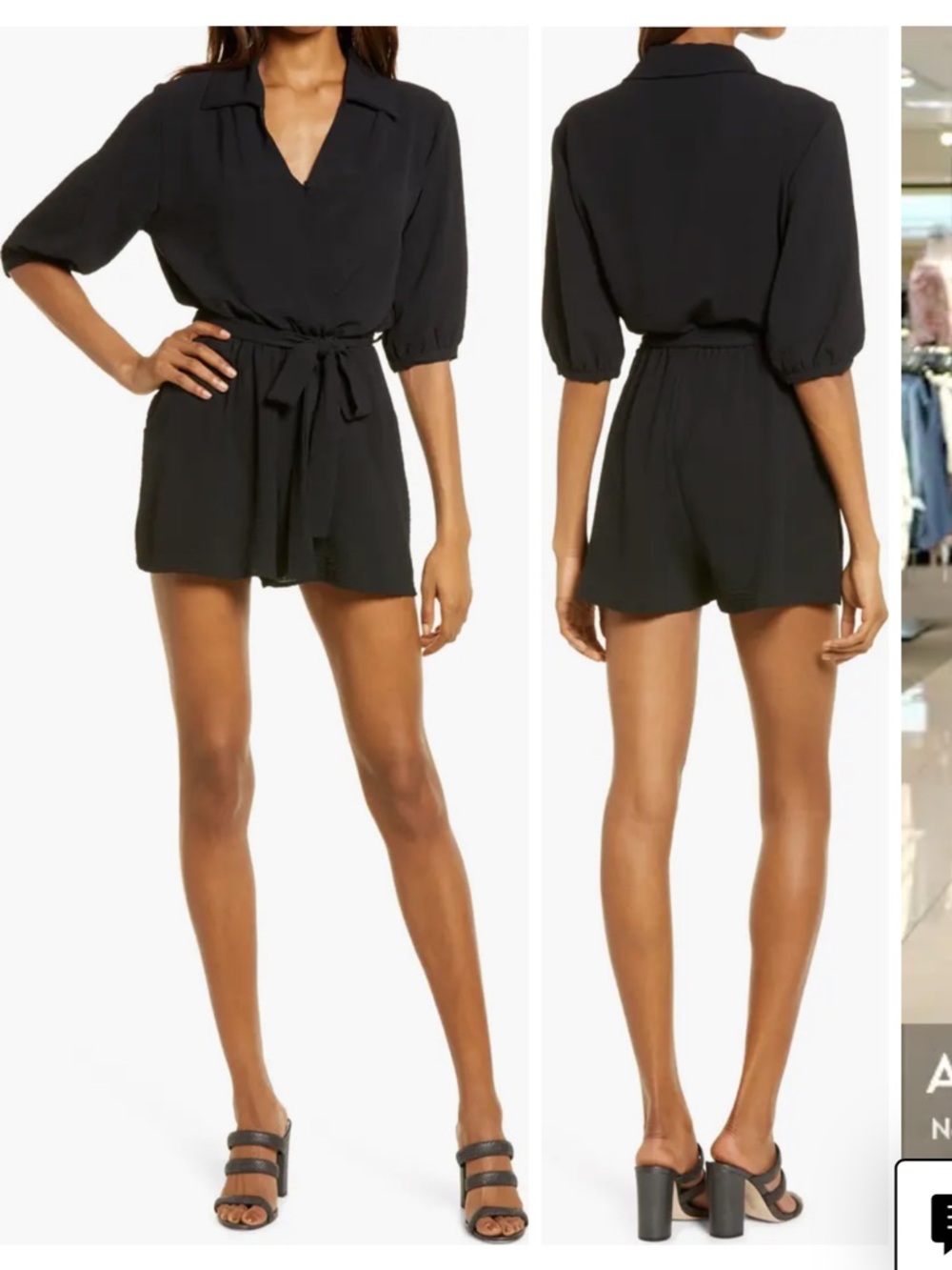 Fraiche by J Black V-Neck Tie-Waist Romper